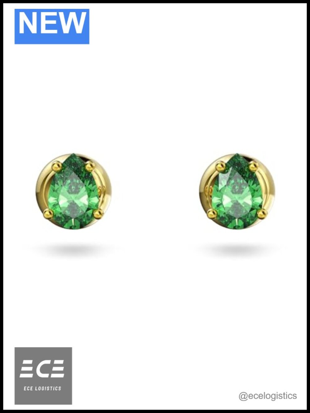 Swarovski Chroma Drop Crystal Earrings Gold Tone Plated Latch Back